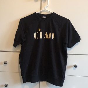 Clare V Ciao Short Sleeve Sweatshirt Tee EUC